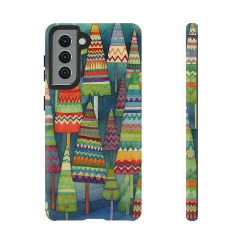 Knitted Christmas Trees - Impact Resistant Phone Case Samsung Galaxy S21 Matte